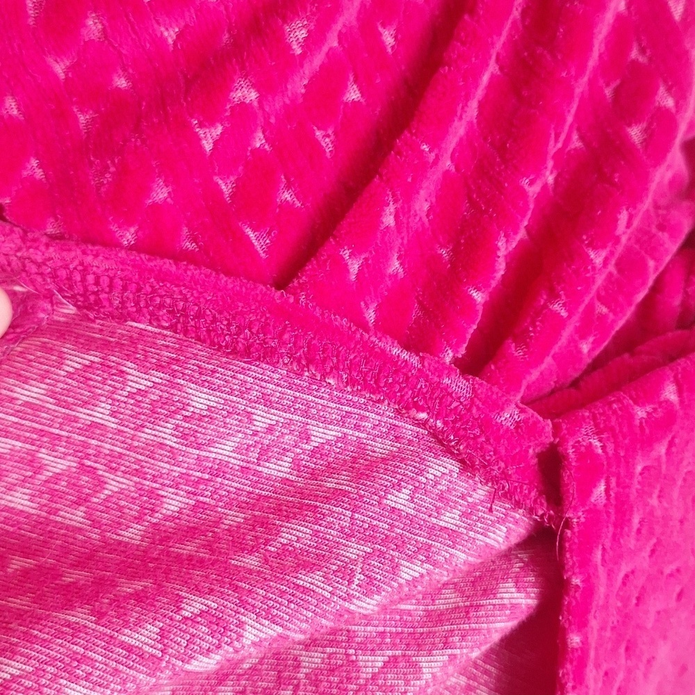 Pink Textured Velvety Robe Size M - Picture 7 of 7